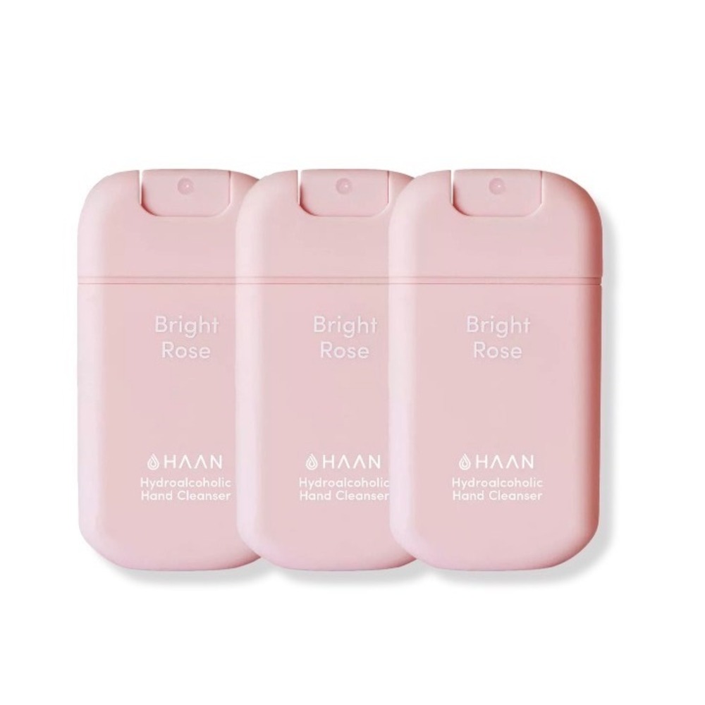 NEW HAAN Bright Rose Hand Sanitizer Spray 30ml Refillable Travel Set of 3 Pink